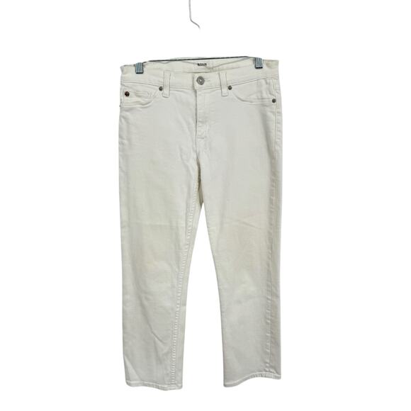 Hudson Fallon Crop White Jeans SZ 27 Womens Straight Beach Coastal Comfort Relax - Picture 1 of 9